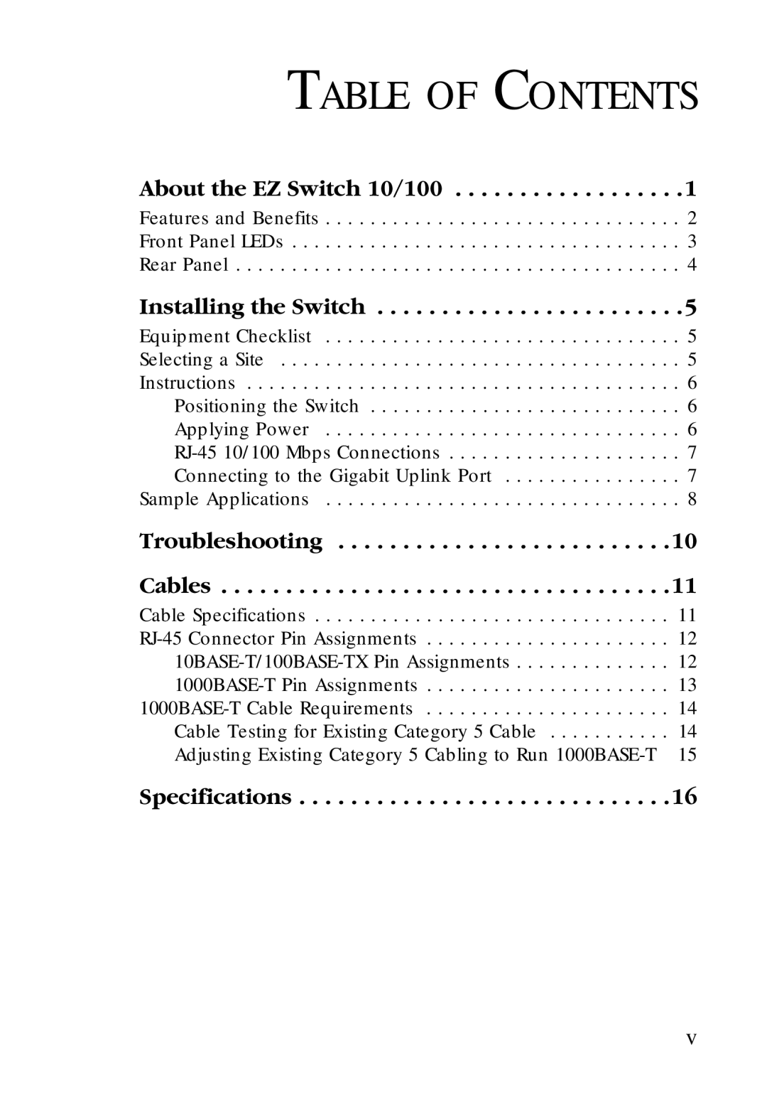 SMC Networks SMC-EZ1024DT manual Table of Contents 