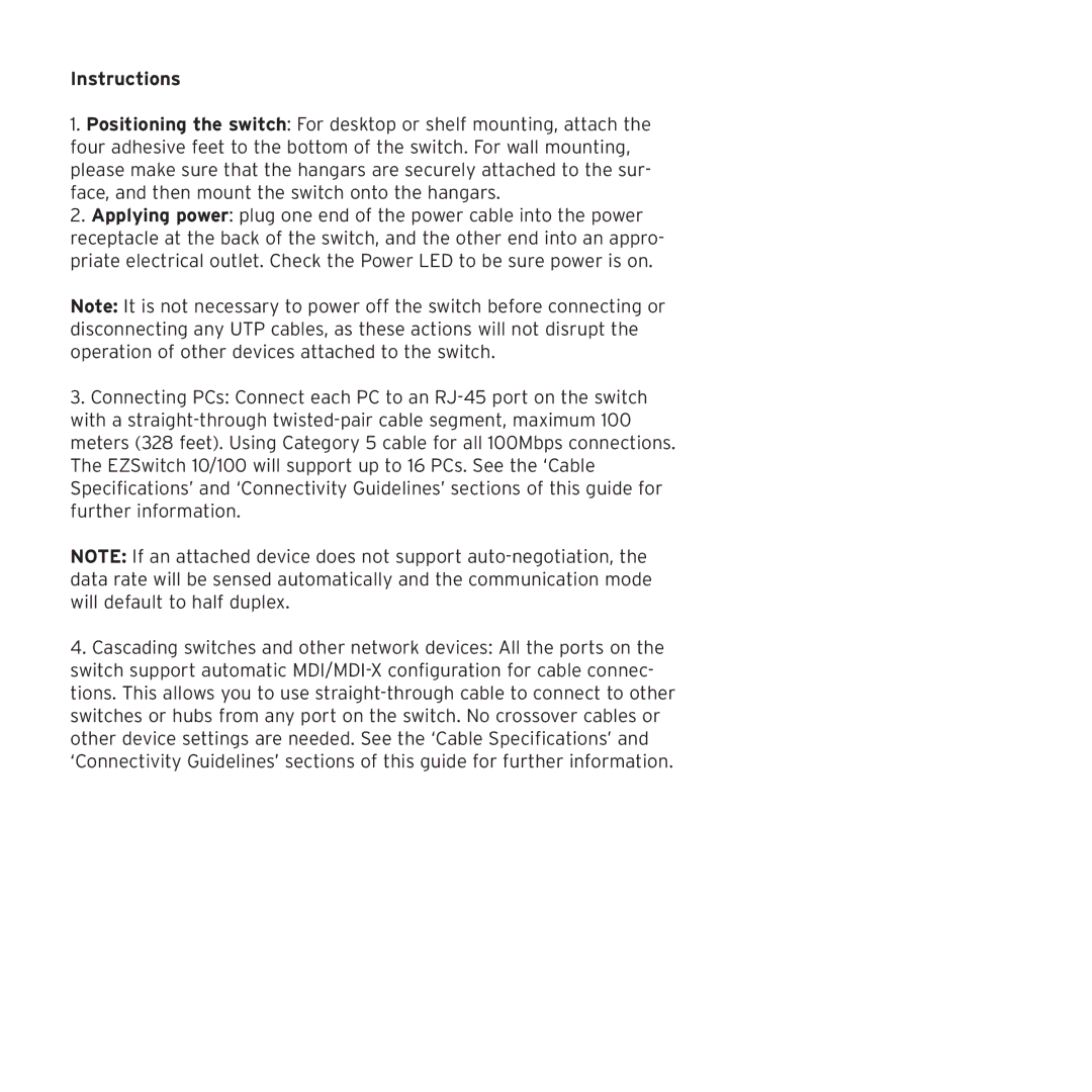 SMC Networks SMC108DT manual Instructions 