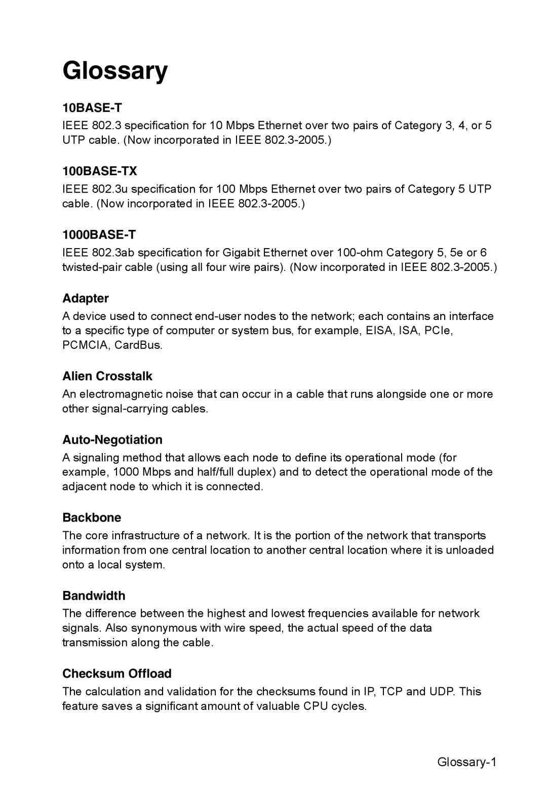 SMC Networks SMC10GPCIe-XFP manual Glossary 