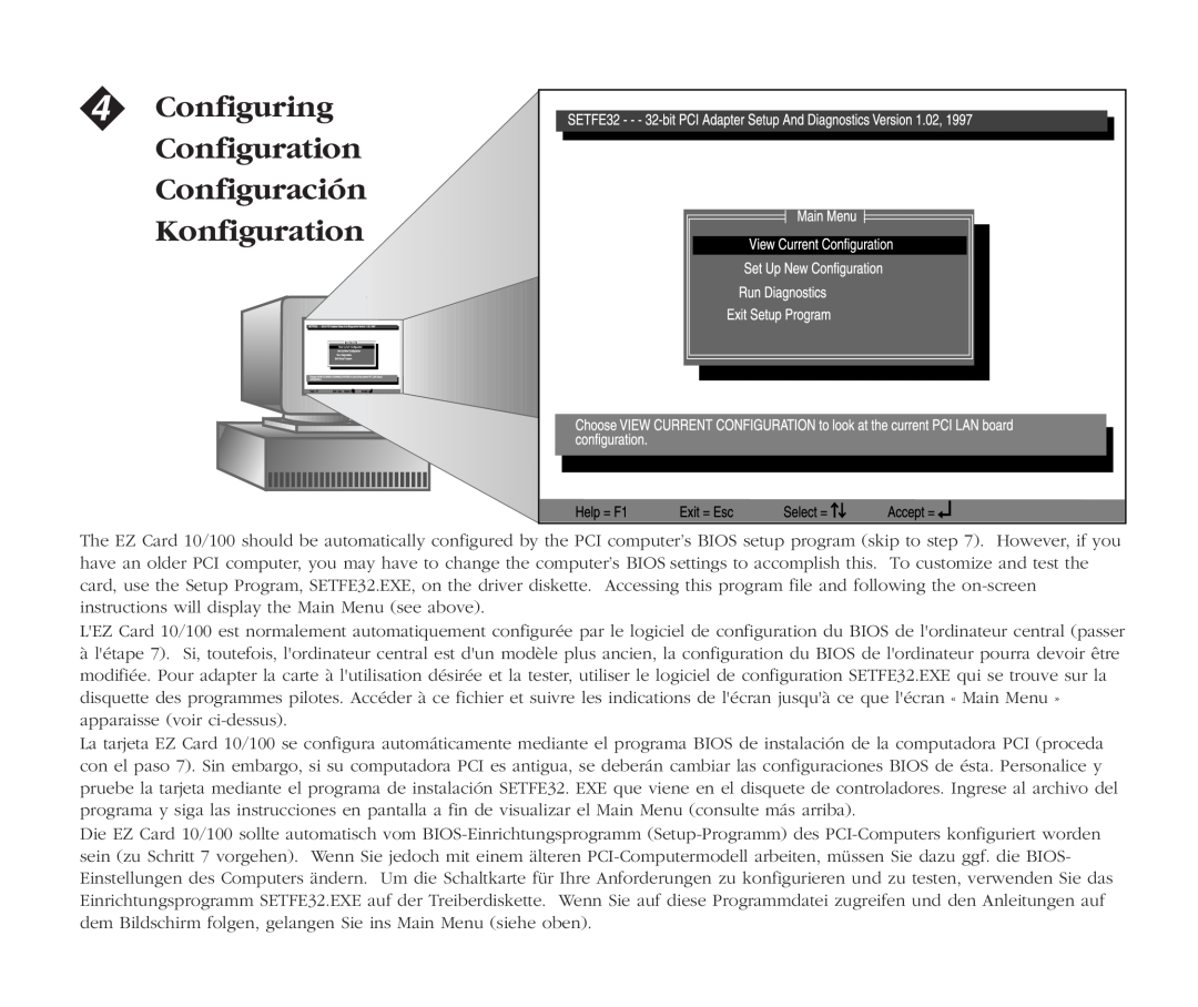 SMC Networks EZ Card 10, SMC1211TX manual Configuring, Configuration, Configuración, Konfiguration 