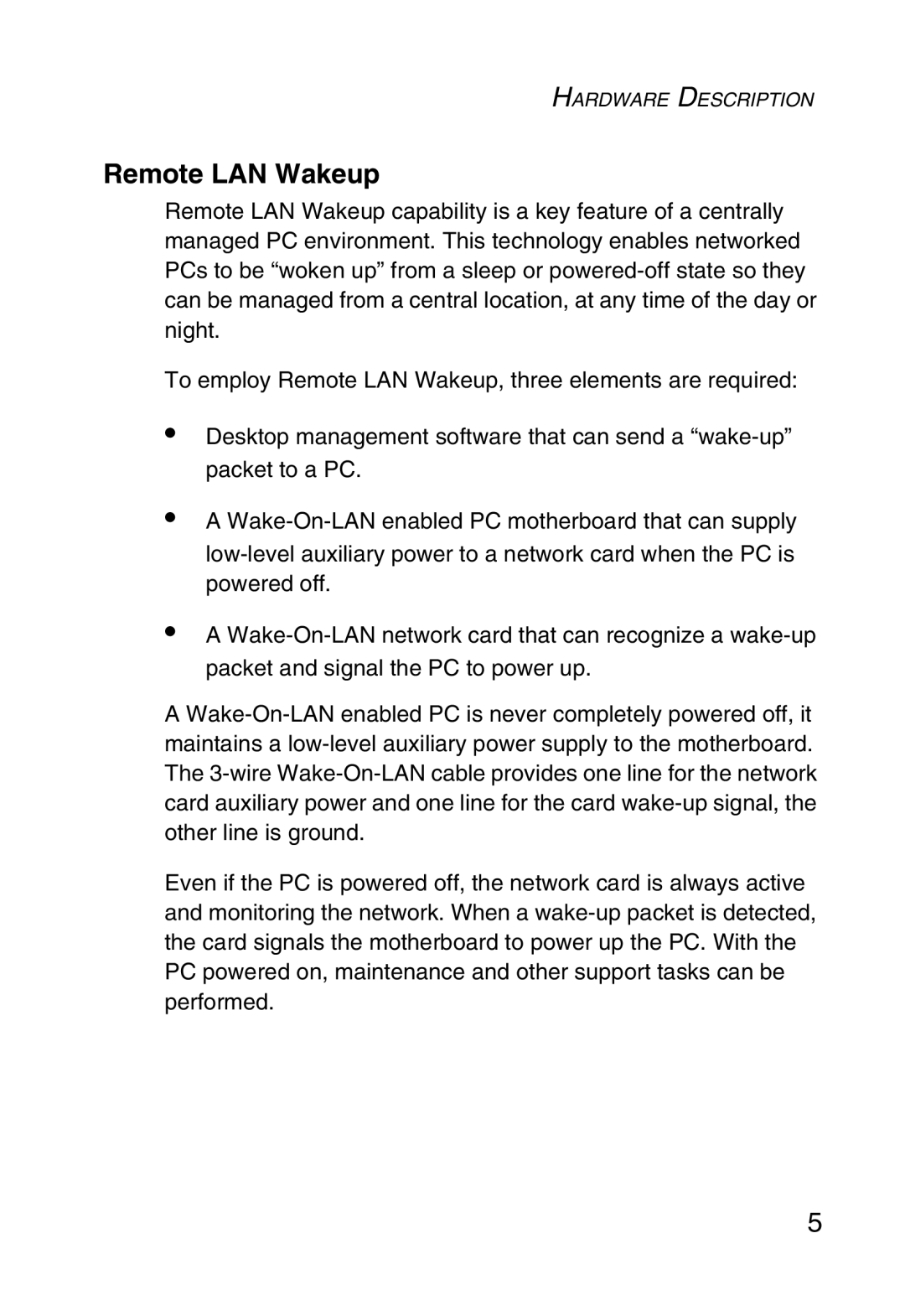 SMC Networks SMC1255TX manual Remote LAN Wakeup 