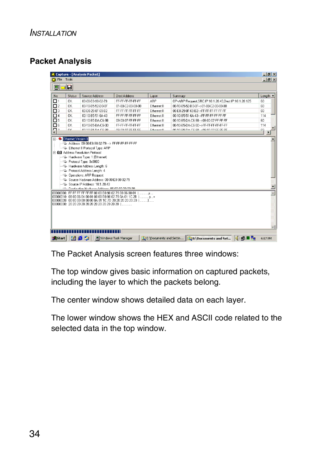 SMC Networks SMC1255TX manual Packet Analysis 