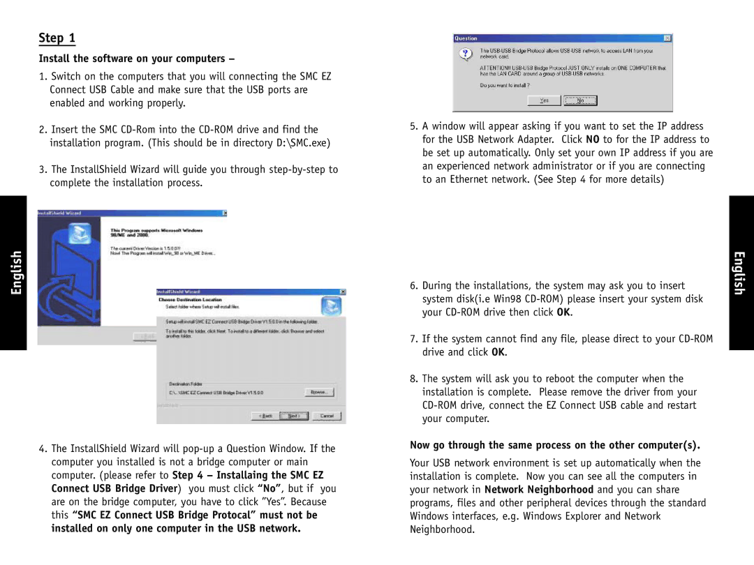 SMC Networks SMC2004 manual Install the software on your computers, Now go through the same process on the other computers 