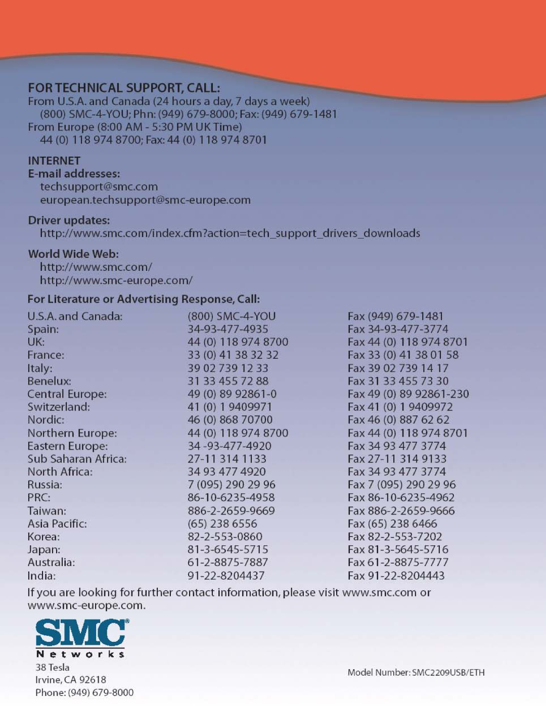 SMC Networks SMC2209USB/ETH manual 