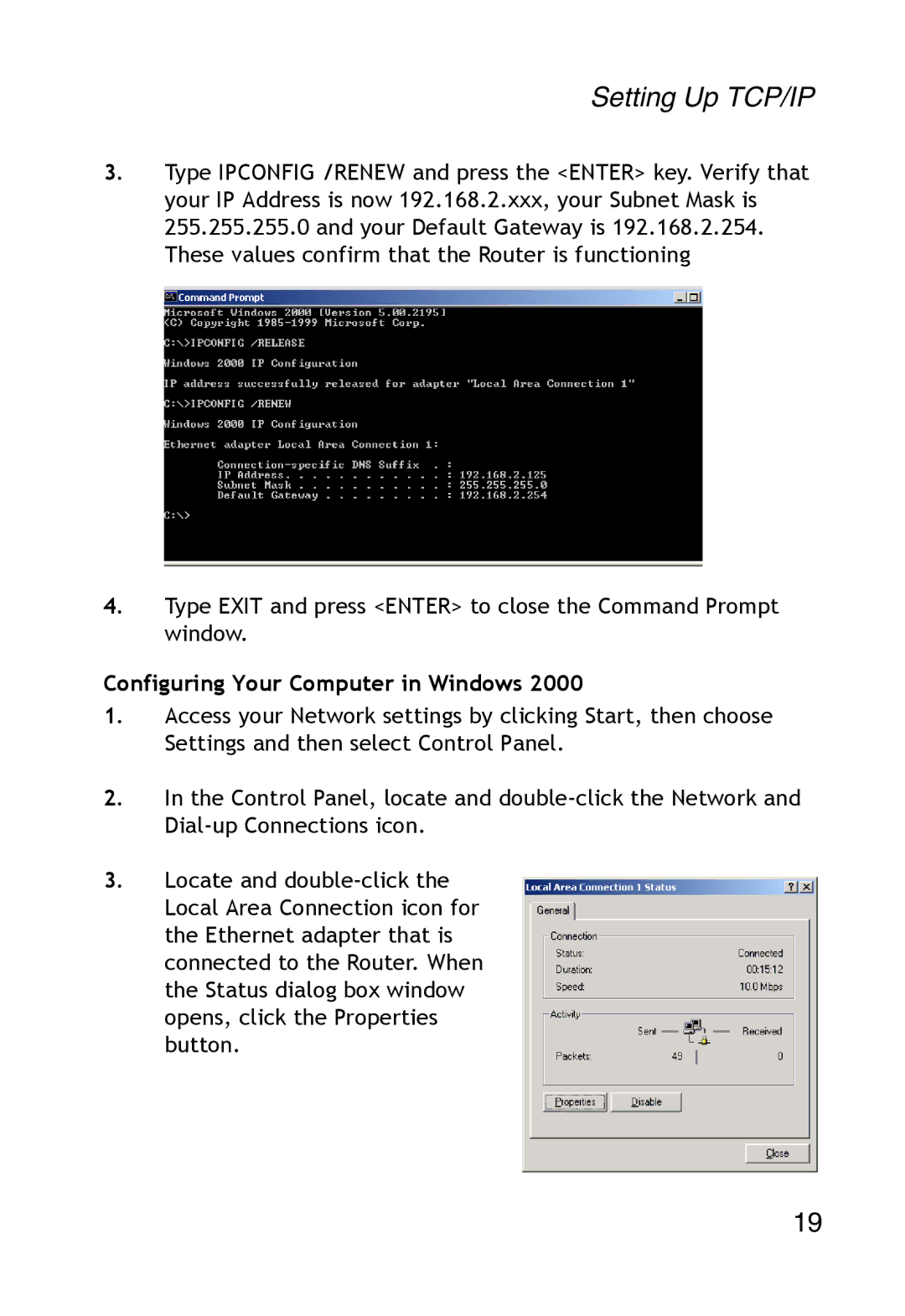 SMC Networks SMC2304WBR-AG manual Configuring Your Computer in Windows 