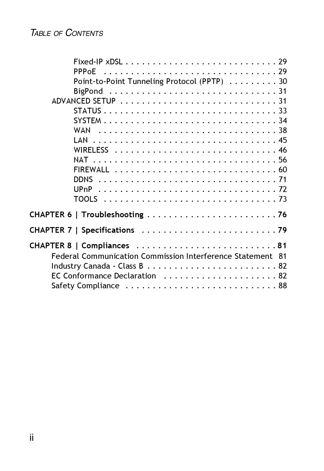 SMC Networks SMC2304WBR-AG manual Troubleshooting Specifications Compliances 