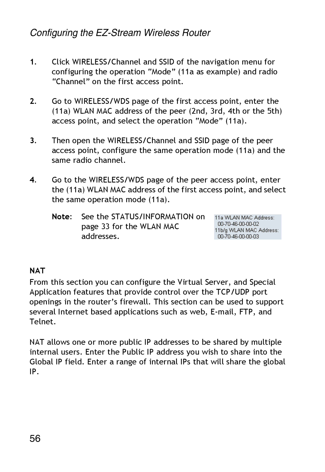 SMC Networks SMC2304WBR-AG manual Nat 