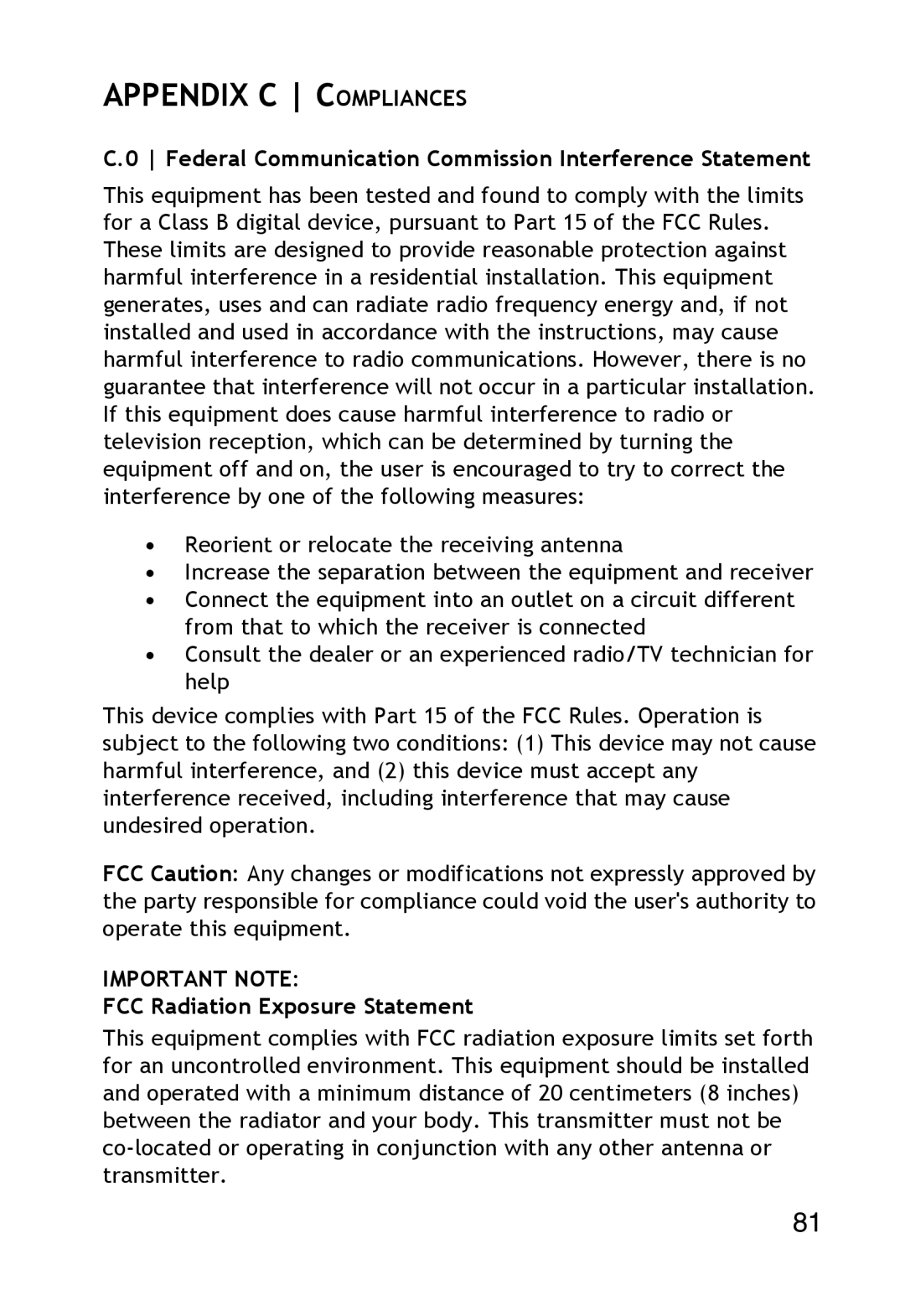 SMC Networks SMC2304WBR-AG manual Federal Communication Commission Interference Statement, Important Note 