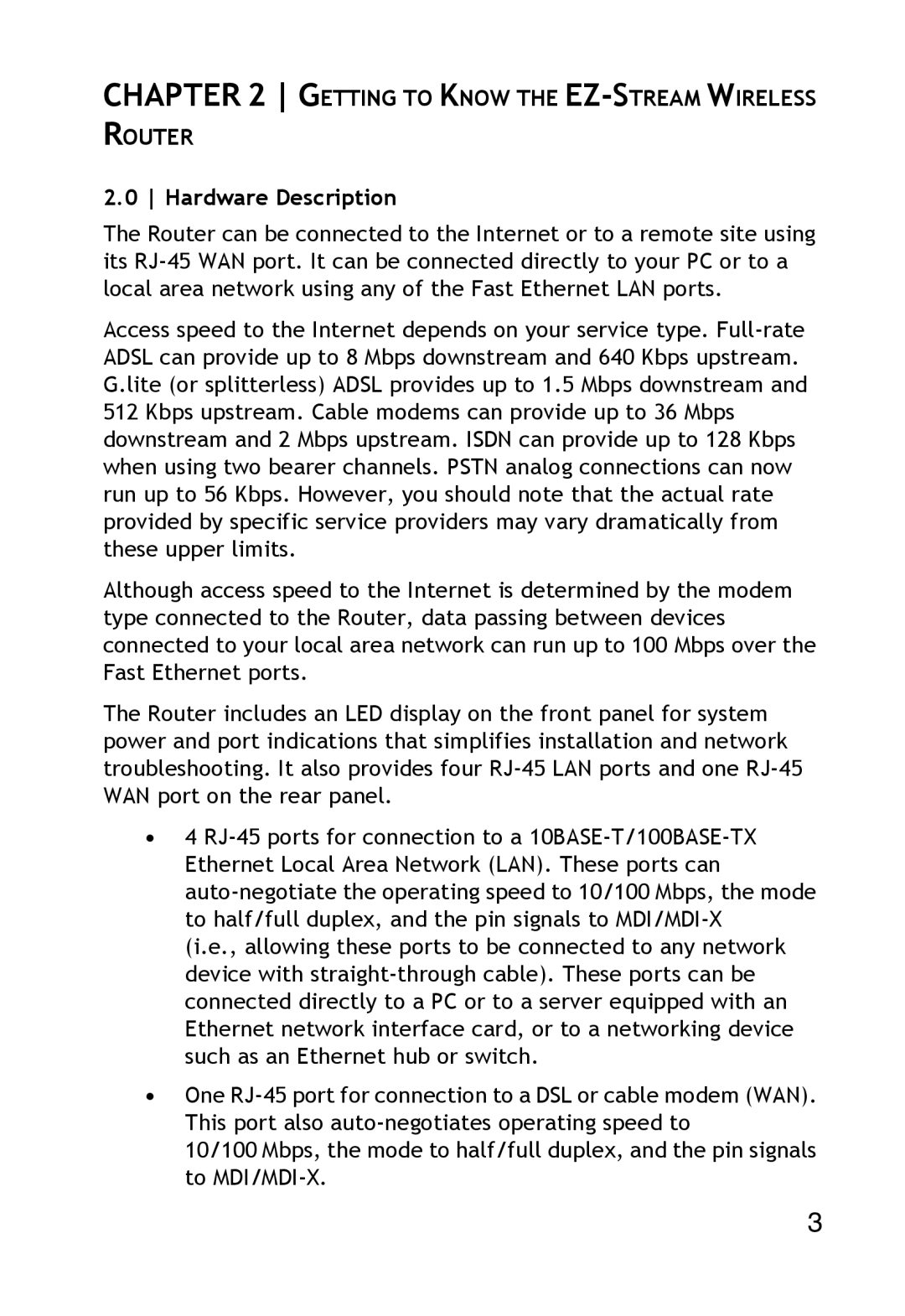 SMC Networks SMC2304WBR-AG manual Getting to Know the EZ-STREAM Wireless Router, Hardware Description 