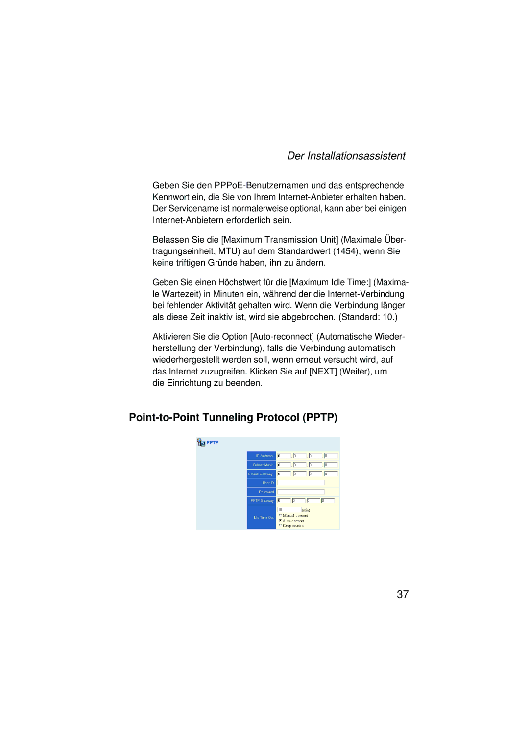 SMC Networks SMC2304WBRA-AG manual Point-to-Point Tunneling Protocol Pptp 