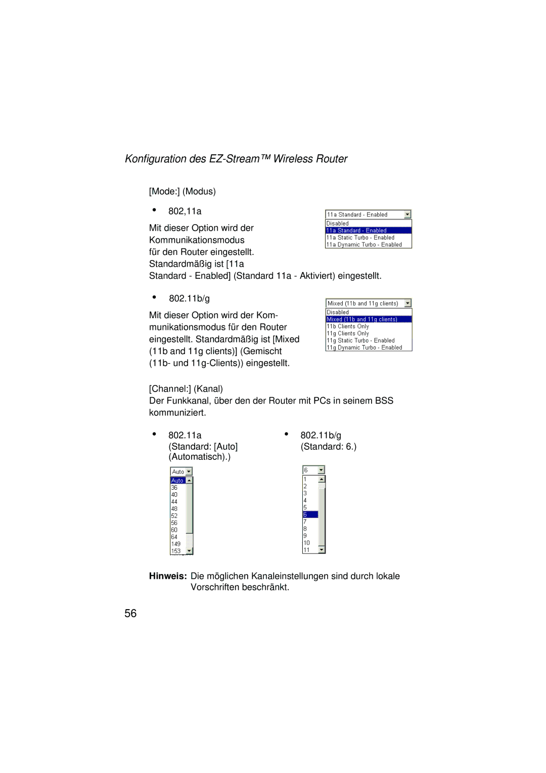 SMC Networks SMC2304WBRA-AG manual Konfiguration des EZ-Stream Wireless Router 