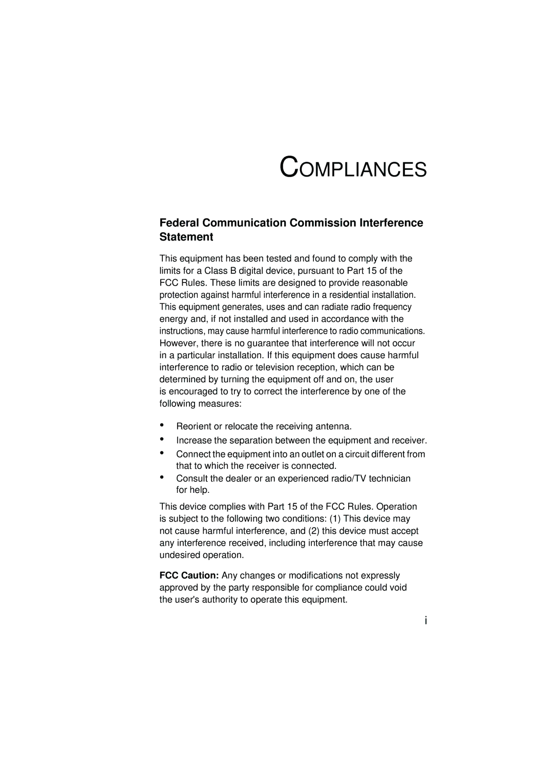 SMC Networks SMC2304WBRA-AG manual Compliances, Federal Communication Commission Interference Statement 