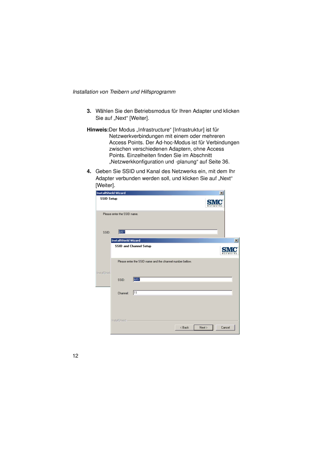 SMC Networks SMC2336W-AG manual Installation von Treibern und Hilfsprogramm 