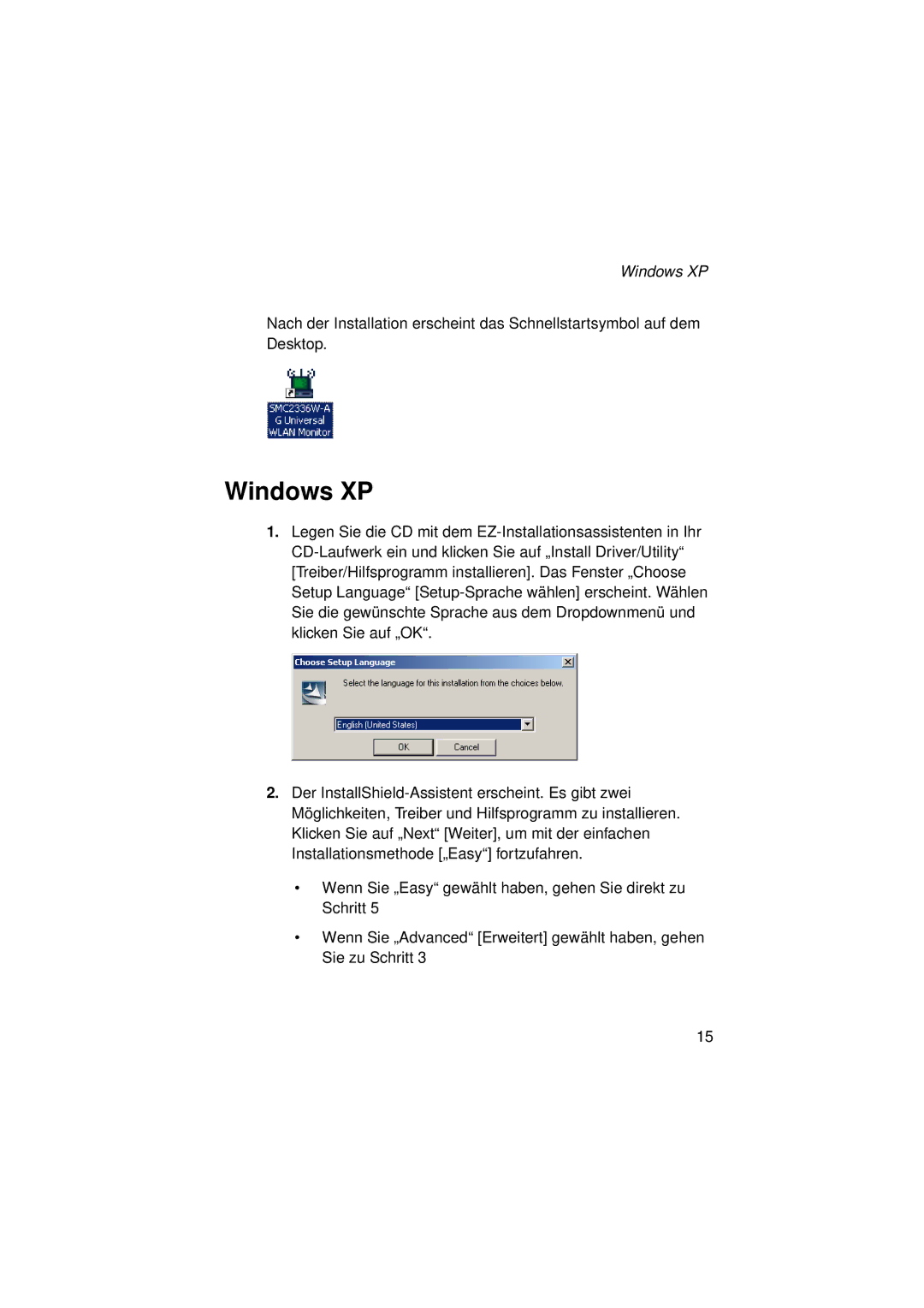 SMC Networks SMC2336W-AG manual Windows XP 