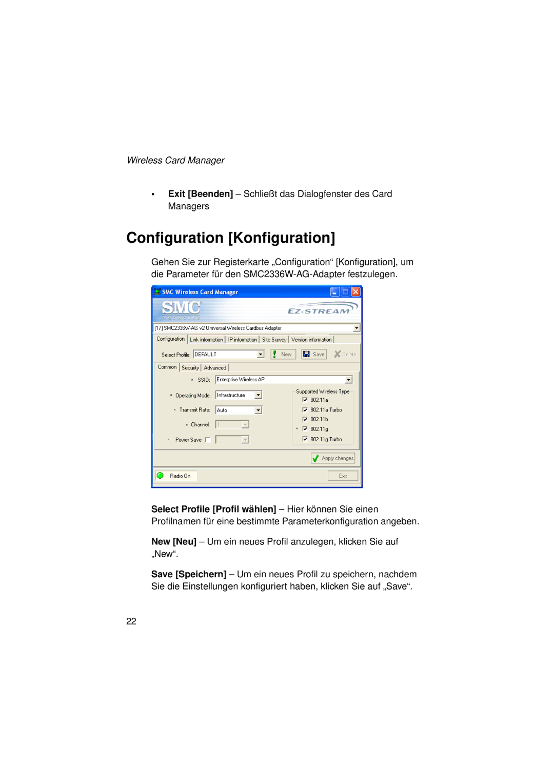 SMC Networks SMC2336W-AG manual Configuration Konfiguration 