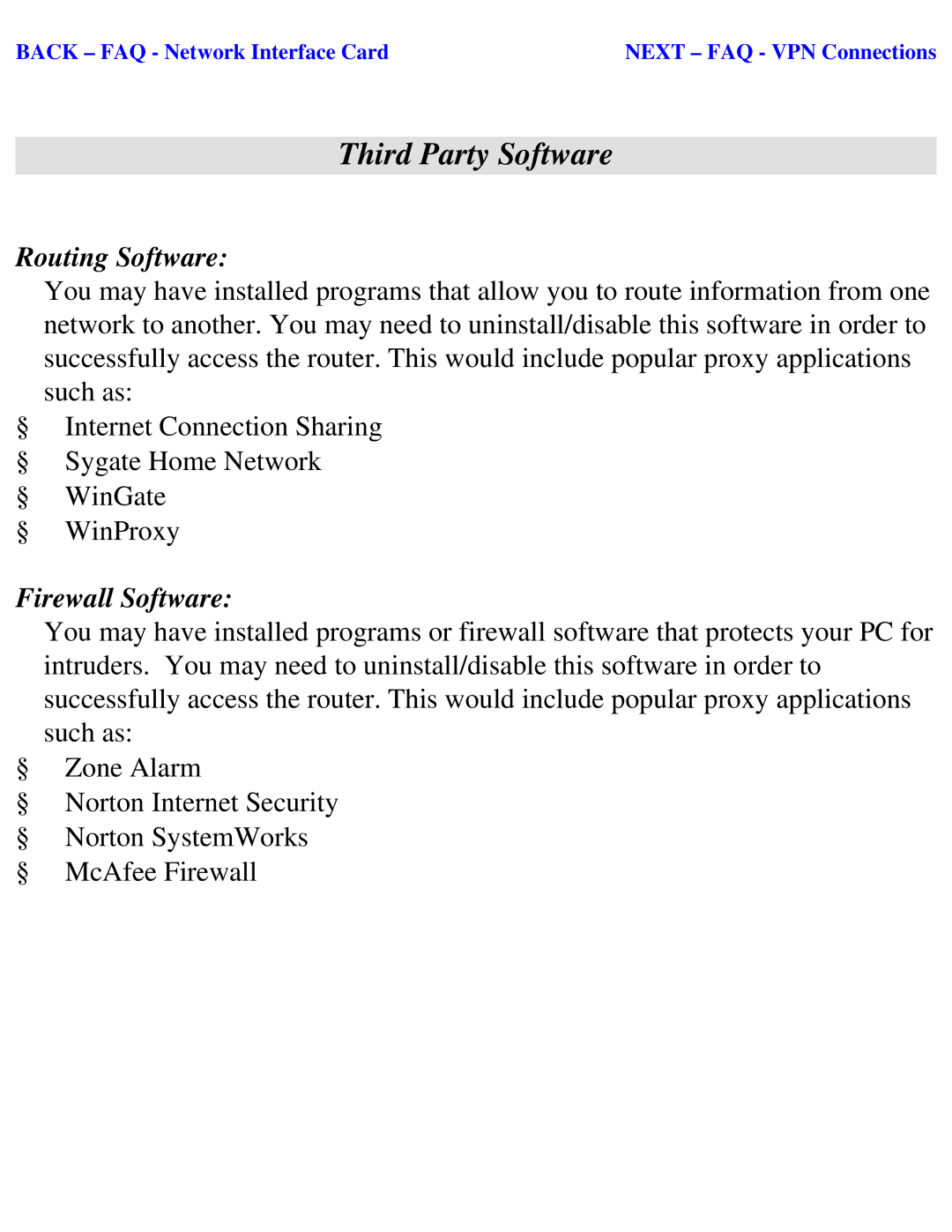 SMC Networks SMC2404WBR manual Third Party Software, Routing Software 