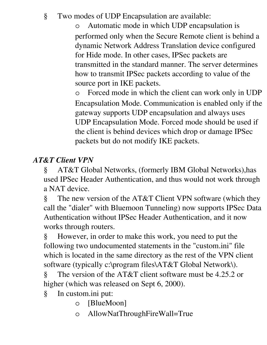 SMC Networks SMC2404WBR manual AT&T Client VPN 