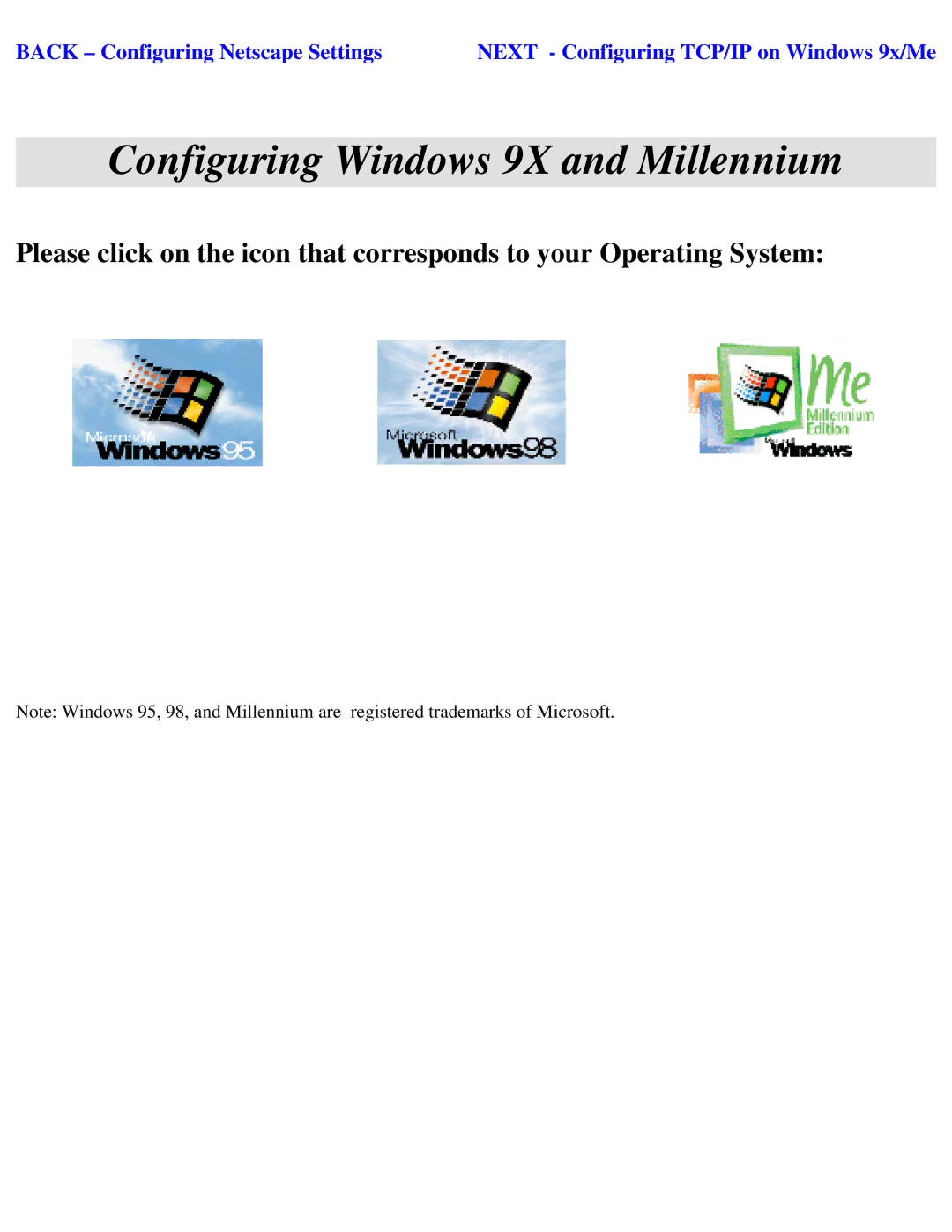 SMC Networks SMC2404WBR manual Configuring Windows 9X and Millennium 