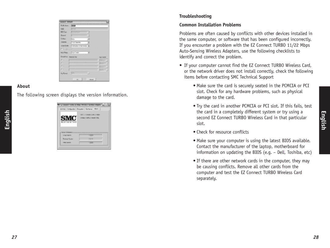 SMC Networks SMC2402W, SMC2435W manual About, Troubleshooting Common Installation Problems 