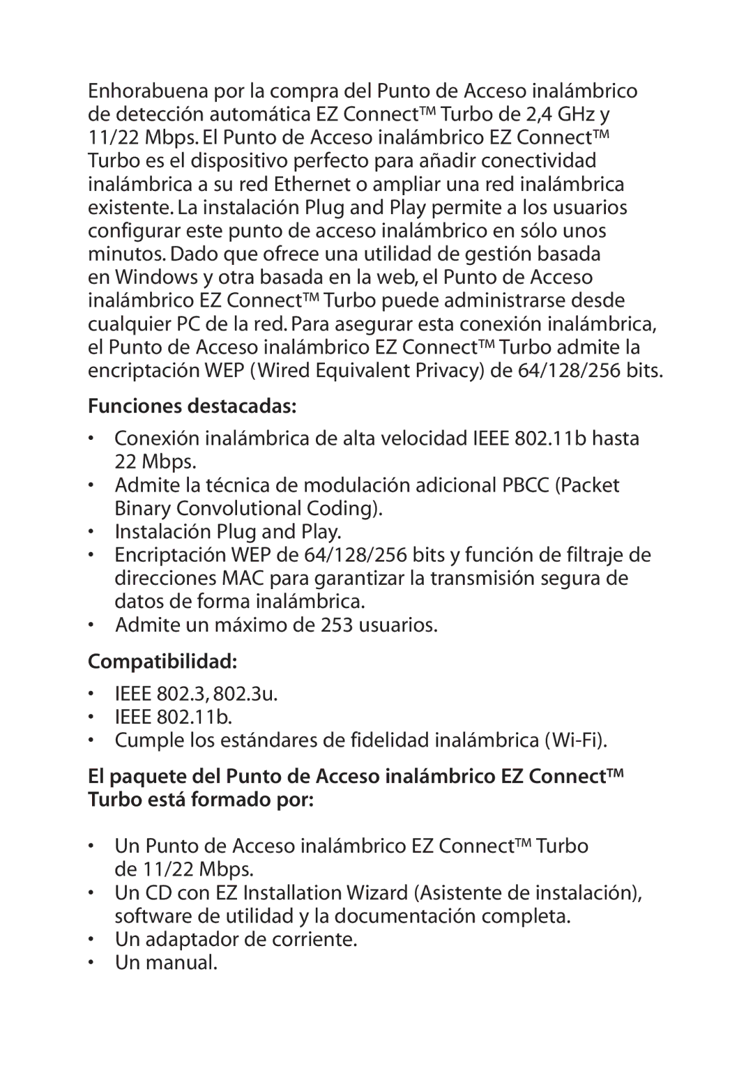 SMC Networks SMC2455W Un adaptador de corriente Un manual 