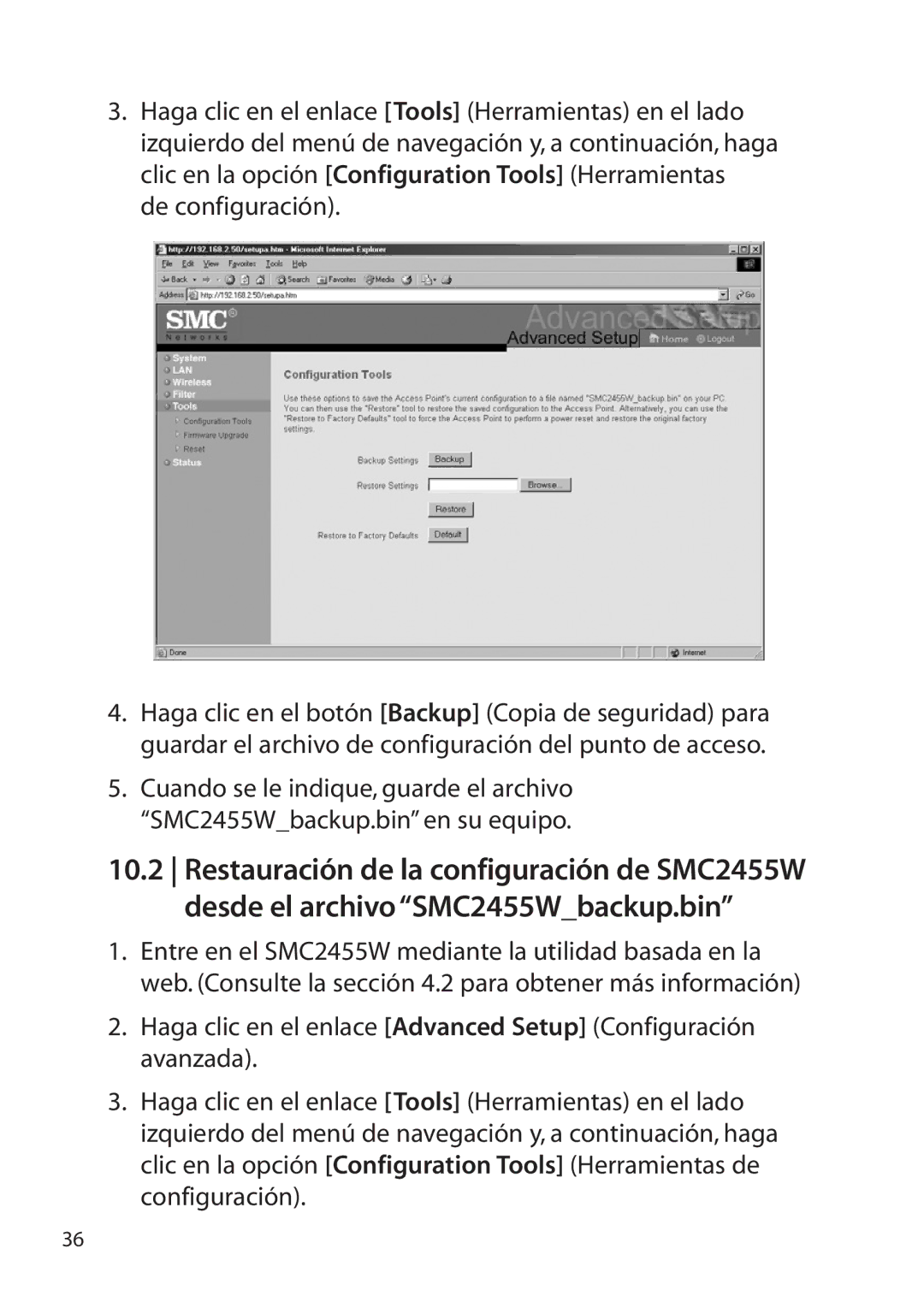 SMC Networks SMC2455W manual De configuración 