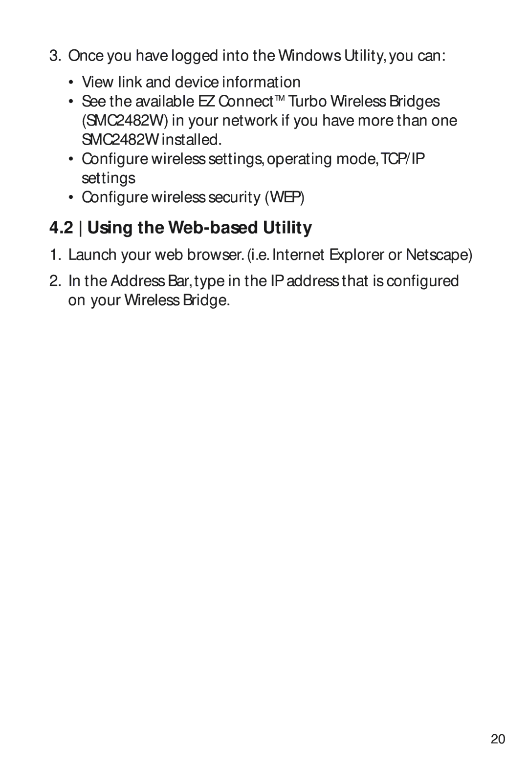 SMC Networks SMC2482W manual Using the Web-based Utility 