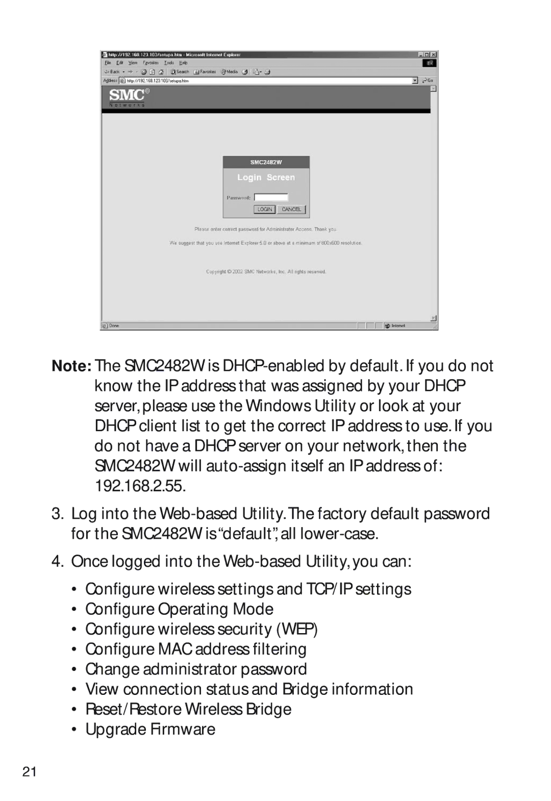 SMC Networks SMC2482W manual 