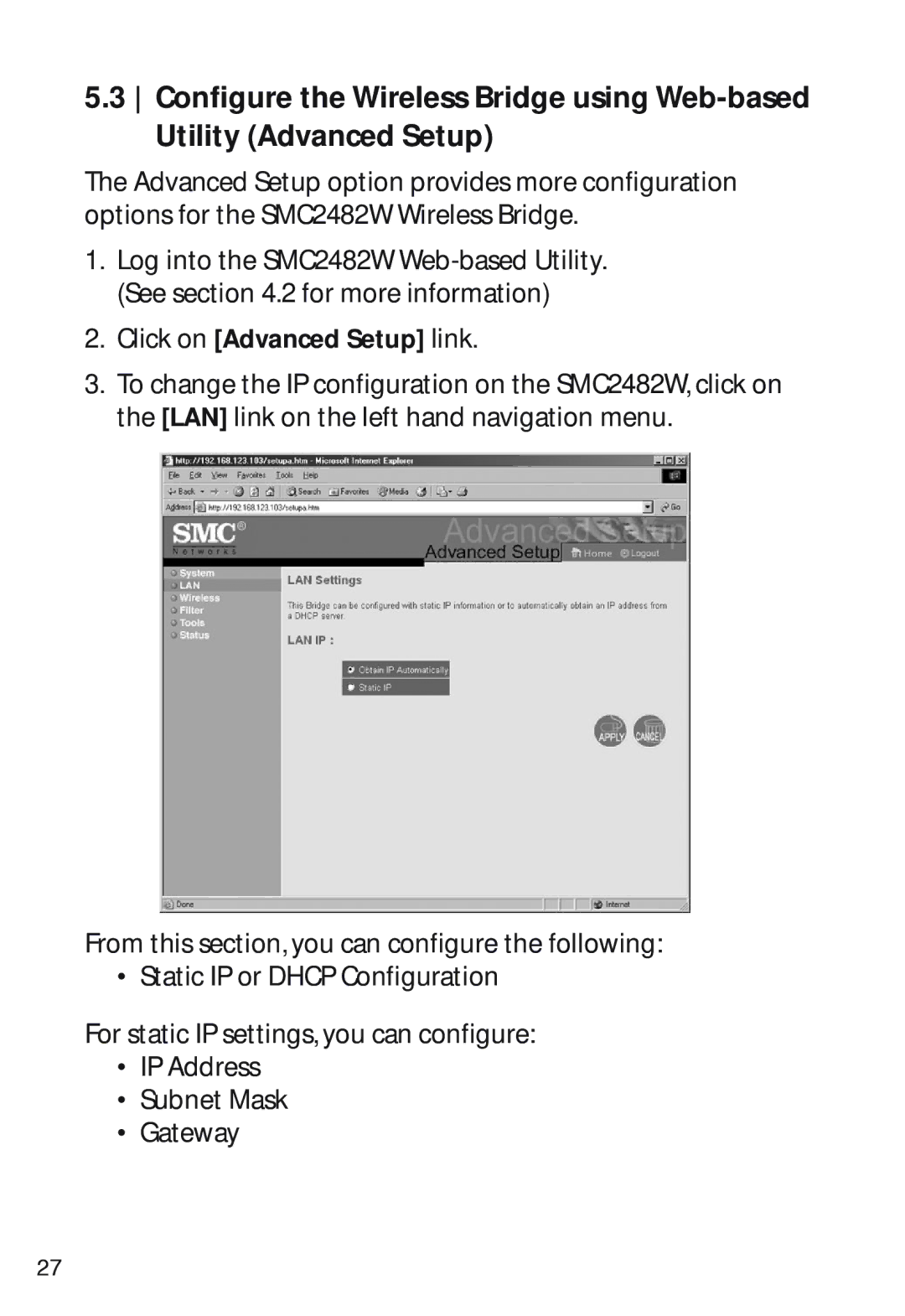 SMC Networks SMC2482W manual 