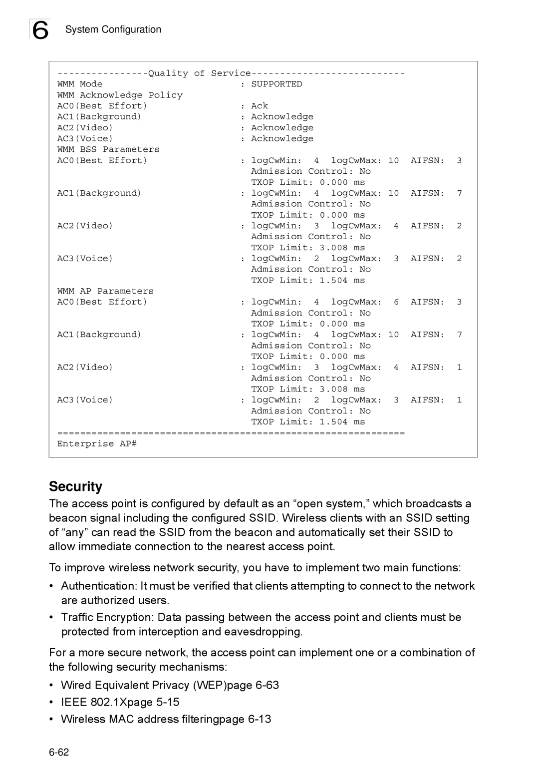 SMC Networks SMC2552W-G2-17 manual Security, Supported 