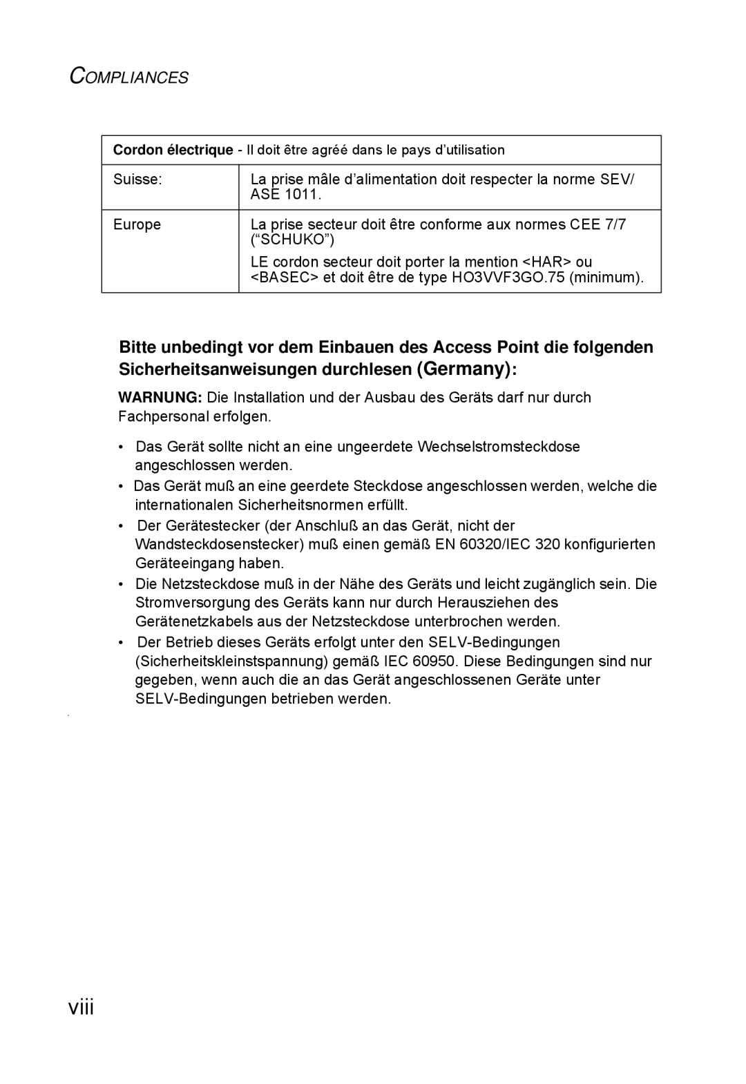 SMC Networks SMC2552W-G2-17 manual Viii 