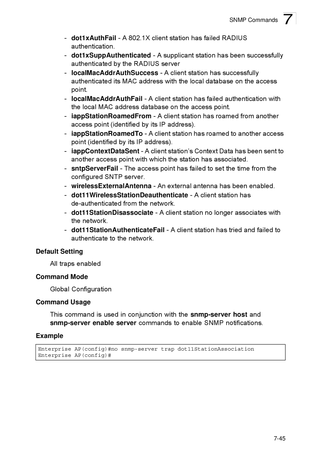 SMC Networks SMC2552W-G2-17 manual All traps enabled 