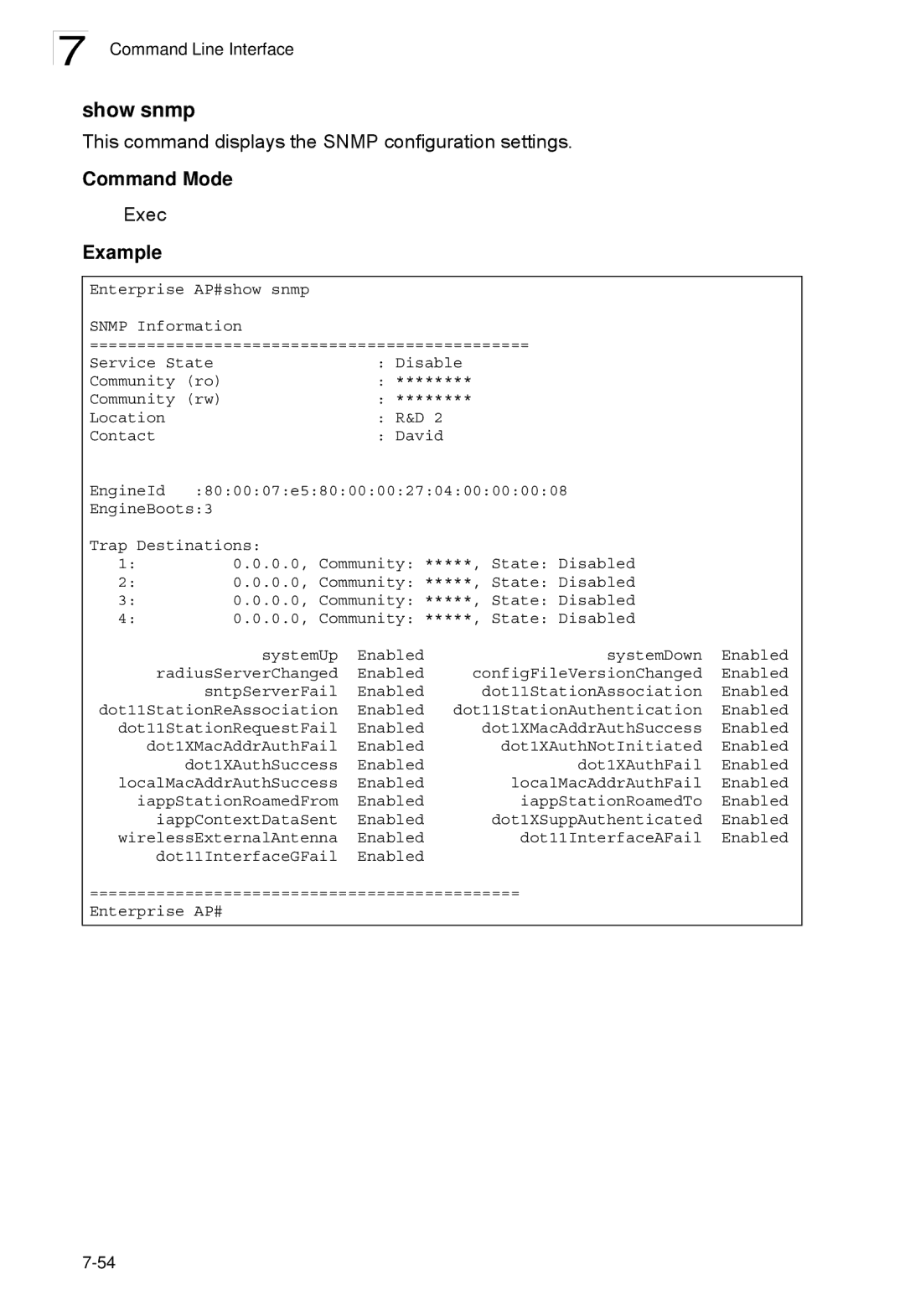 SMC Networks SMC2552W-G2-17 manual Show snmp 