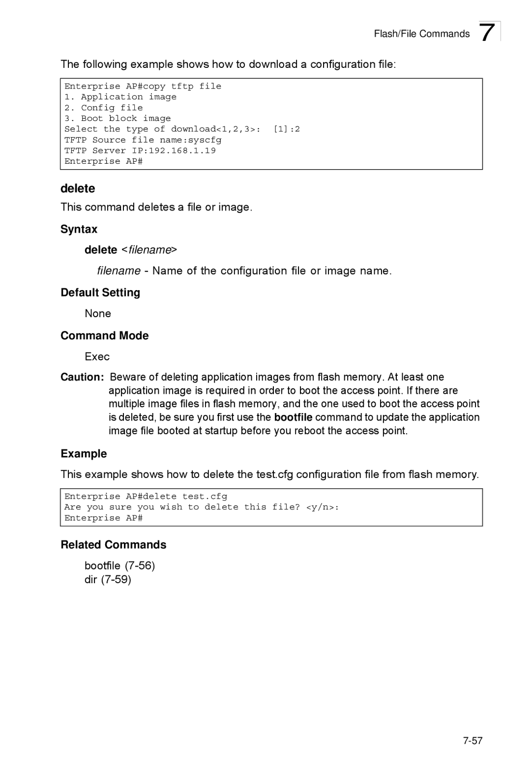 SMC Networks SMC2552W-G2-17 manual Delete, Syntax 