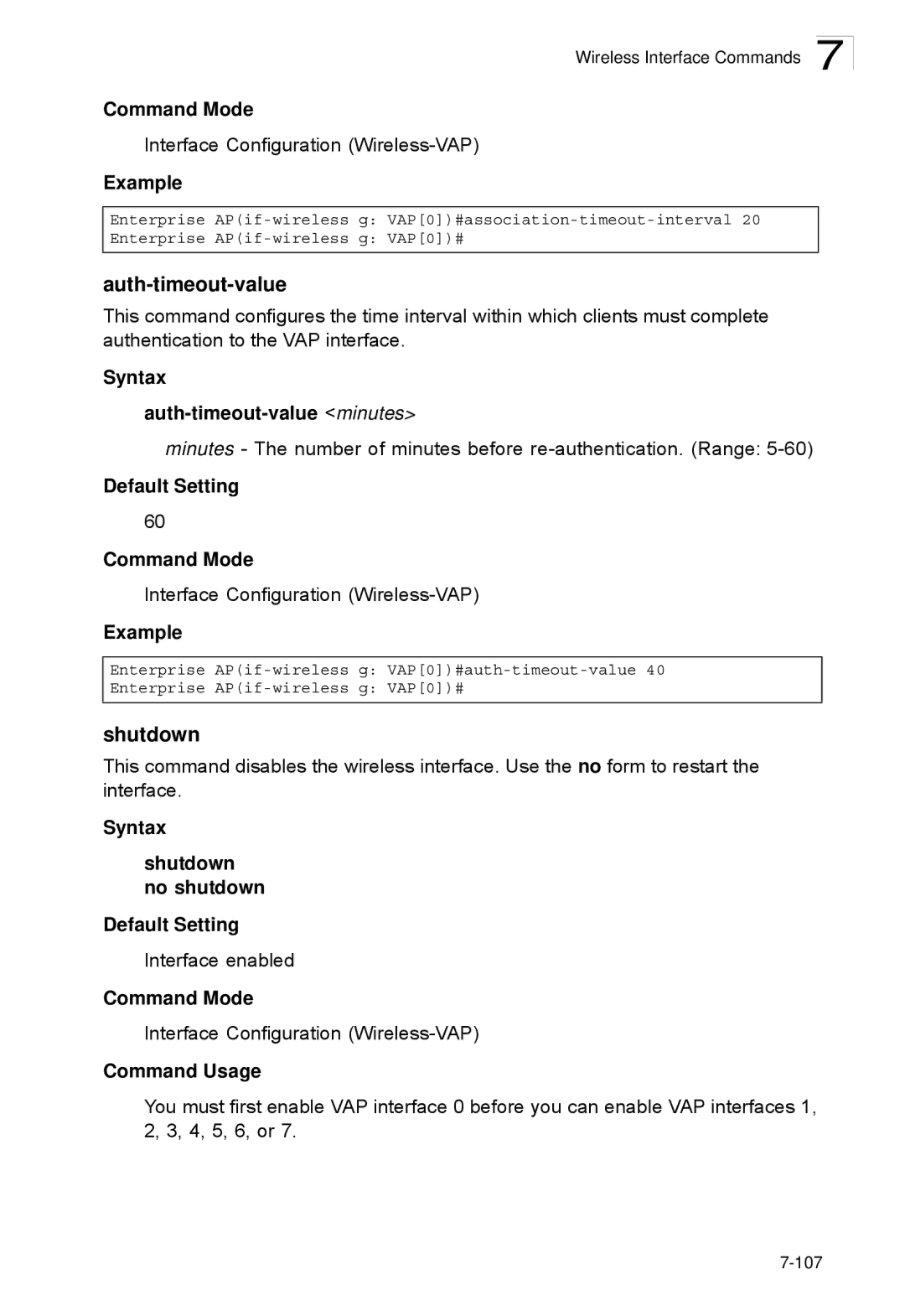 SMC Networks SMC2552W-G2-17 manual Syntax Auth-timeout-value minutes 