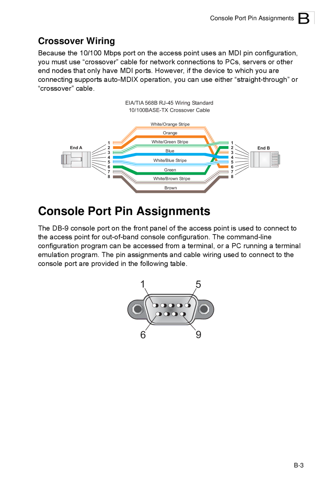 SMC Networks SMC2552W-G2-17 manual Console Port Pin Assignments 