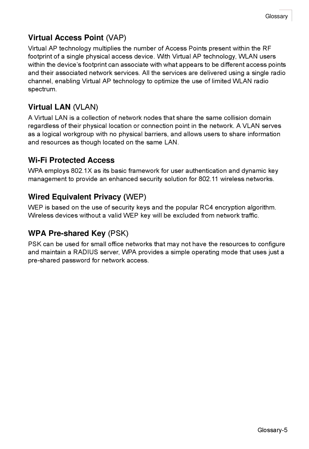 SMC Networks SMC2552W-G2 Virtual Access Point VAP, Virtual LAN Vlan, Wi-Fi Protected Access, Wired Equivalent Privacy WEP 