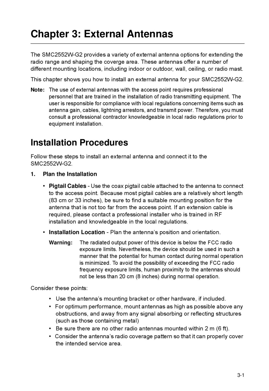 SMC Networks SMC2552W-G2-17 manual Installation Procedures, Plan the Installation 