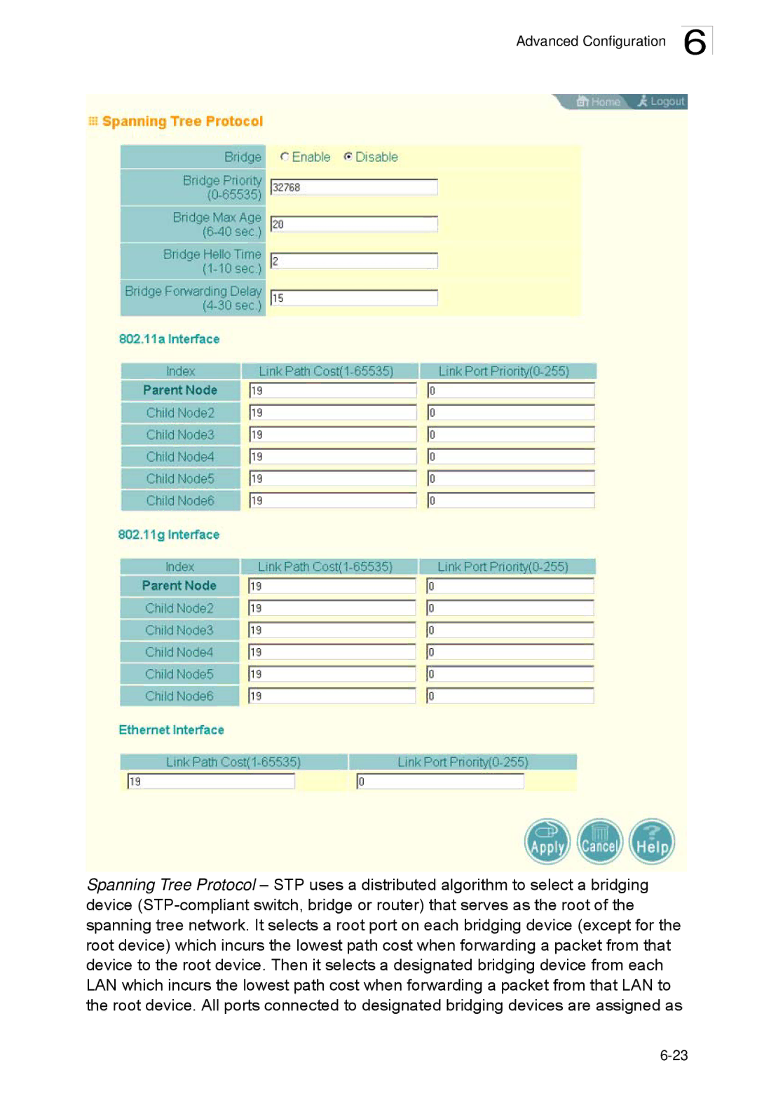 SMC Networks SMC2552W-G2-17 manual Advanced Configuration 