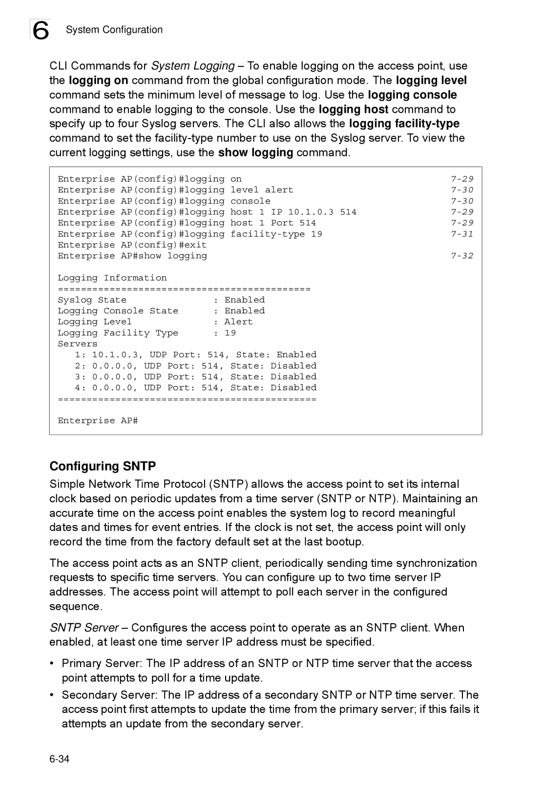 SMC Networks SMC2552W-G2-17 manual Configuring Sntp 