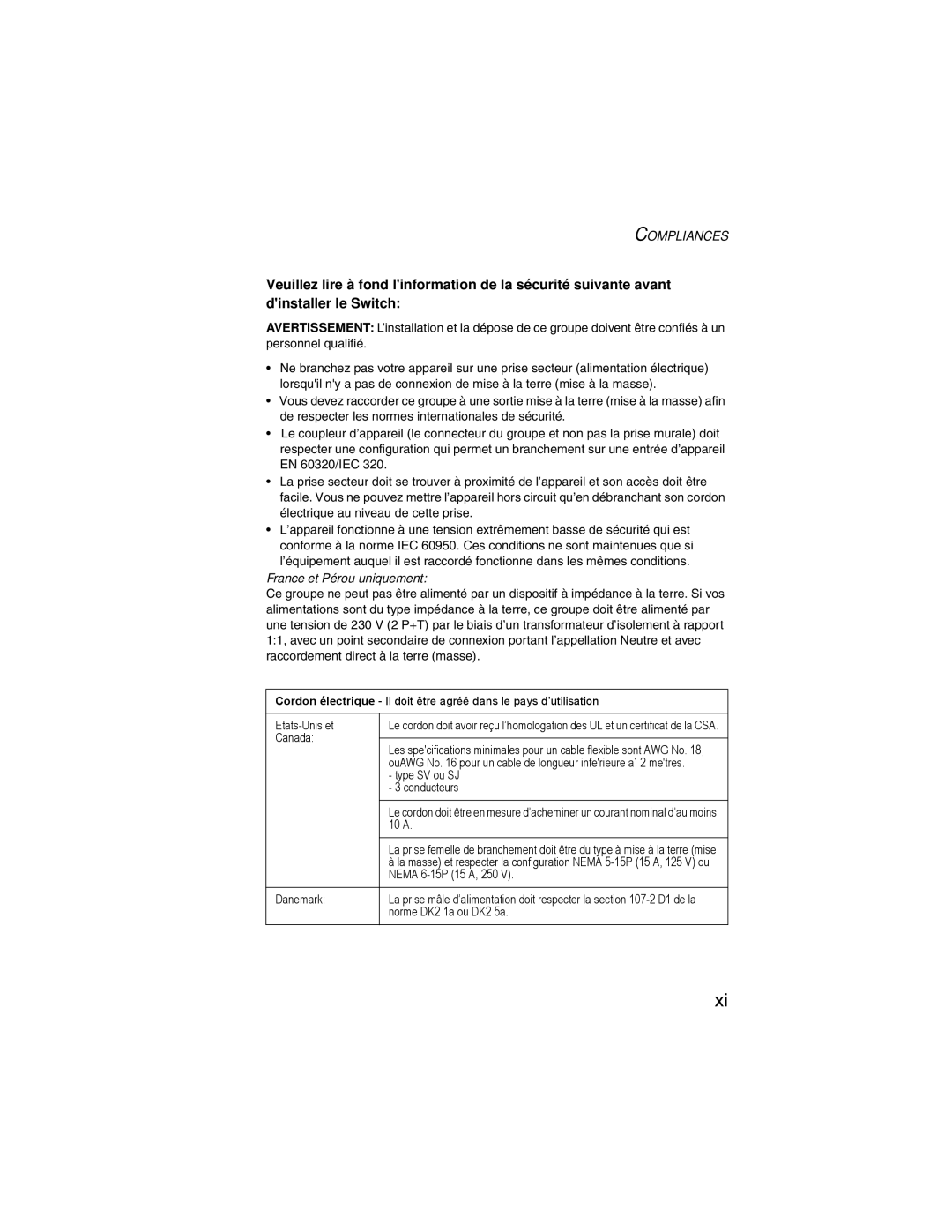 SMC Networks SMC2555W-AG manual France et Pérou uniquement 