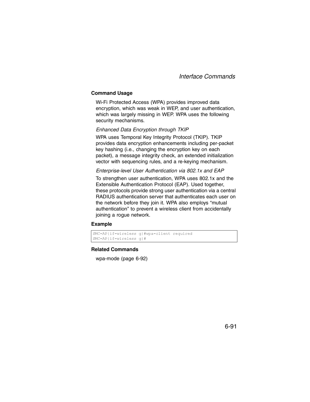 SMC Networks SMC2555W-AG manual Enhanced Data Encryption through Tkip 