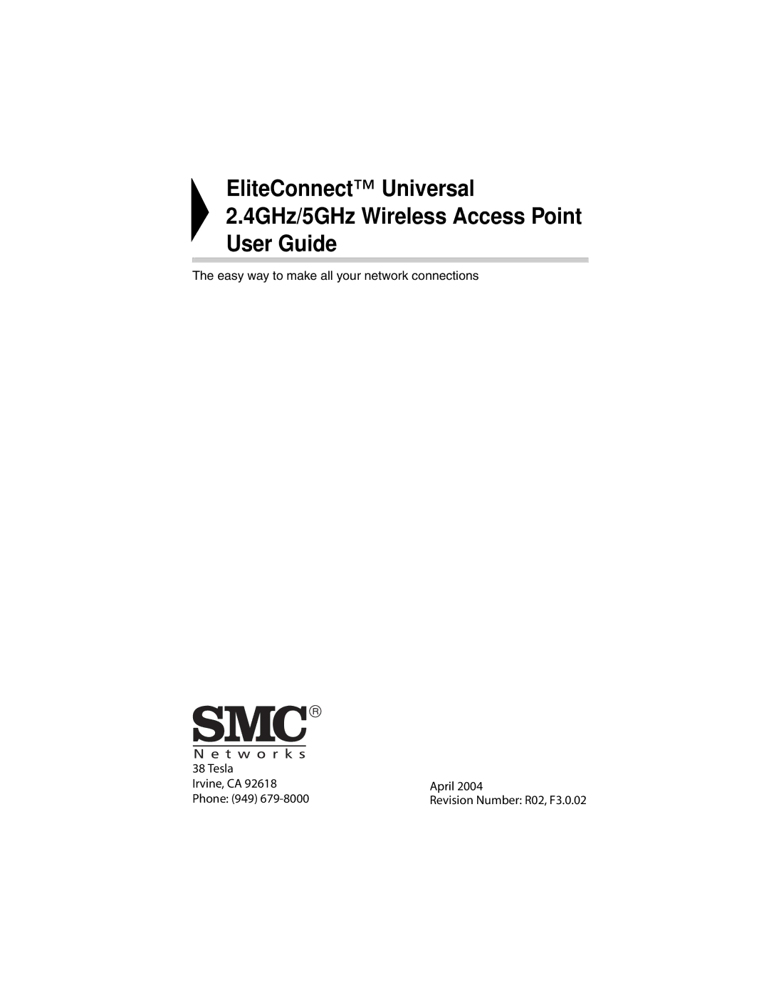 SMC Networks SMC2555W-AG manual Revision Number R02, F3.0.02 