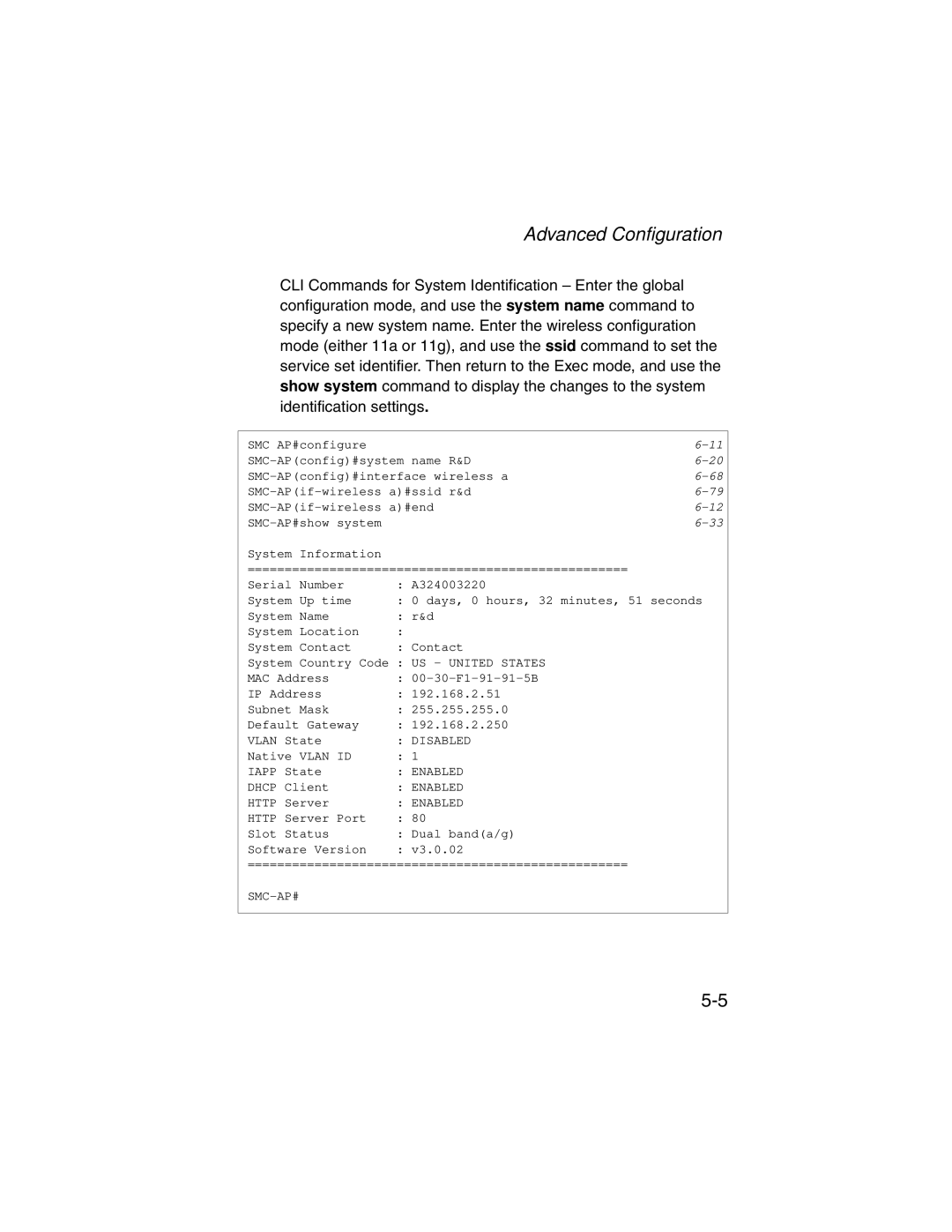 SMC Networks SMC2555W-AG manual Disabled 