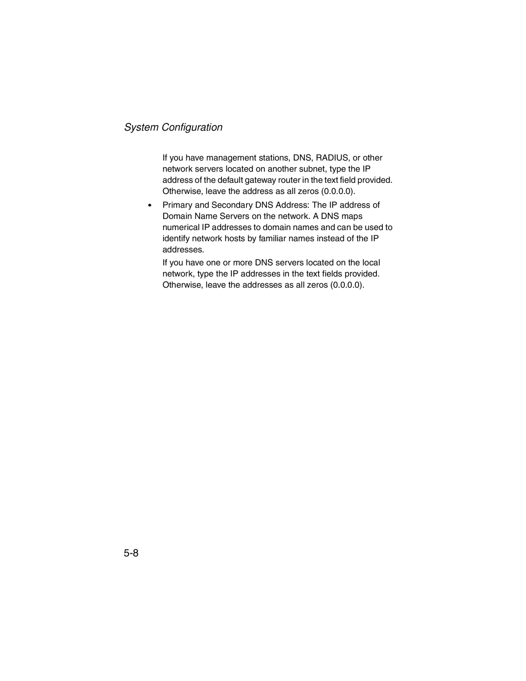 SMC Networks SMC2555W-AG manual System Configuration 