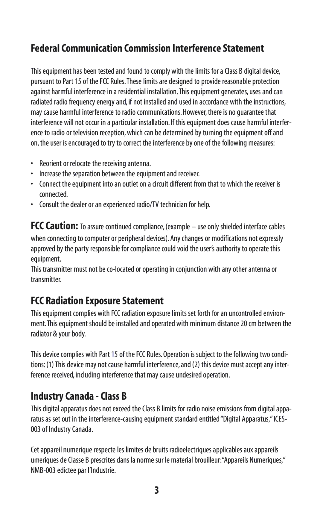 SMC Networks SMC2582W-B manual Federal Communication Commission Interference Statement, FCC Radiation Exposure Statement 