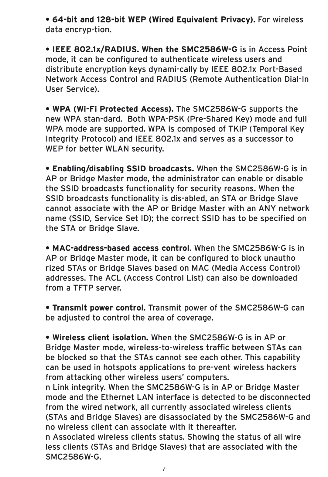 SMC Networks SMC2586W-G manual 