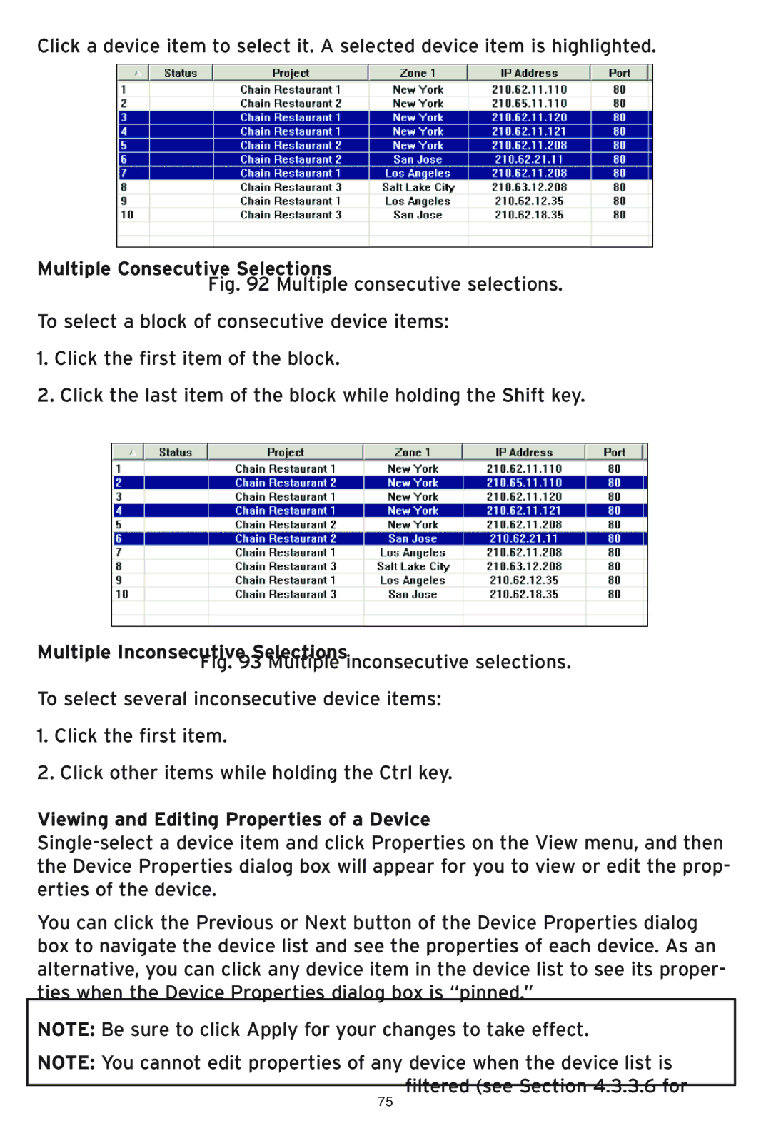 SMC Networks SMC2586W-G manual Multiple Consecutive Selections, Multiple Inconsecutive Selections 