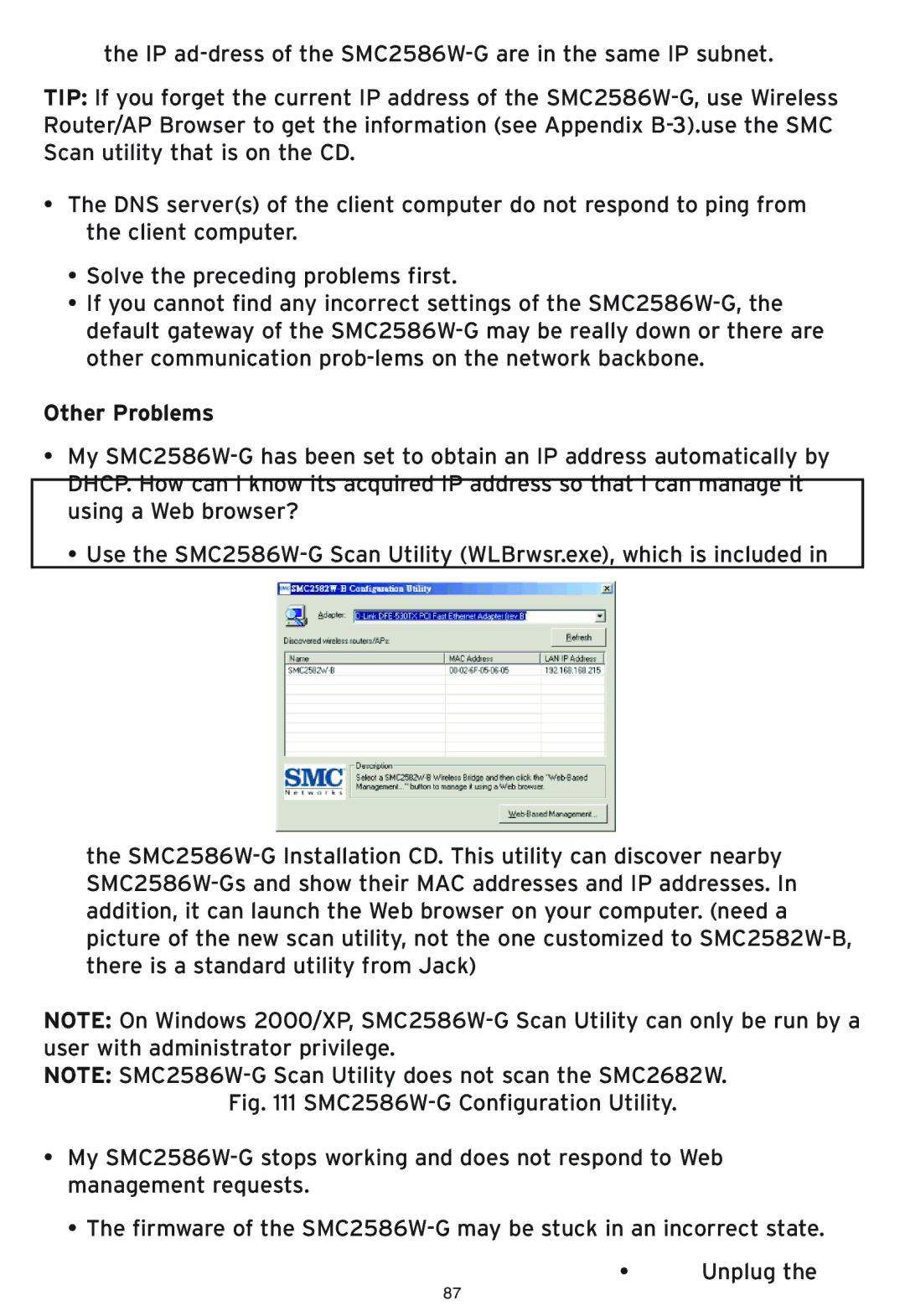 SMC Networks SMC2586W-G manual Other Problems 