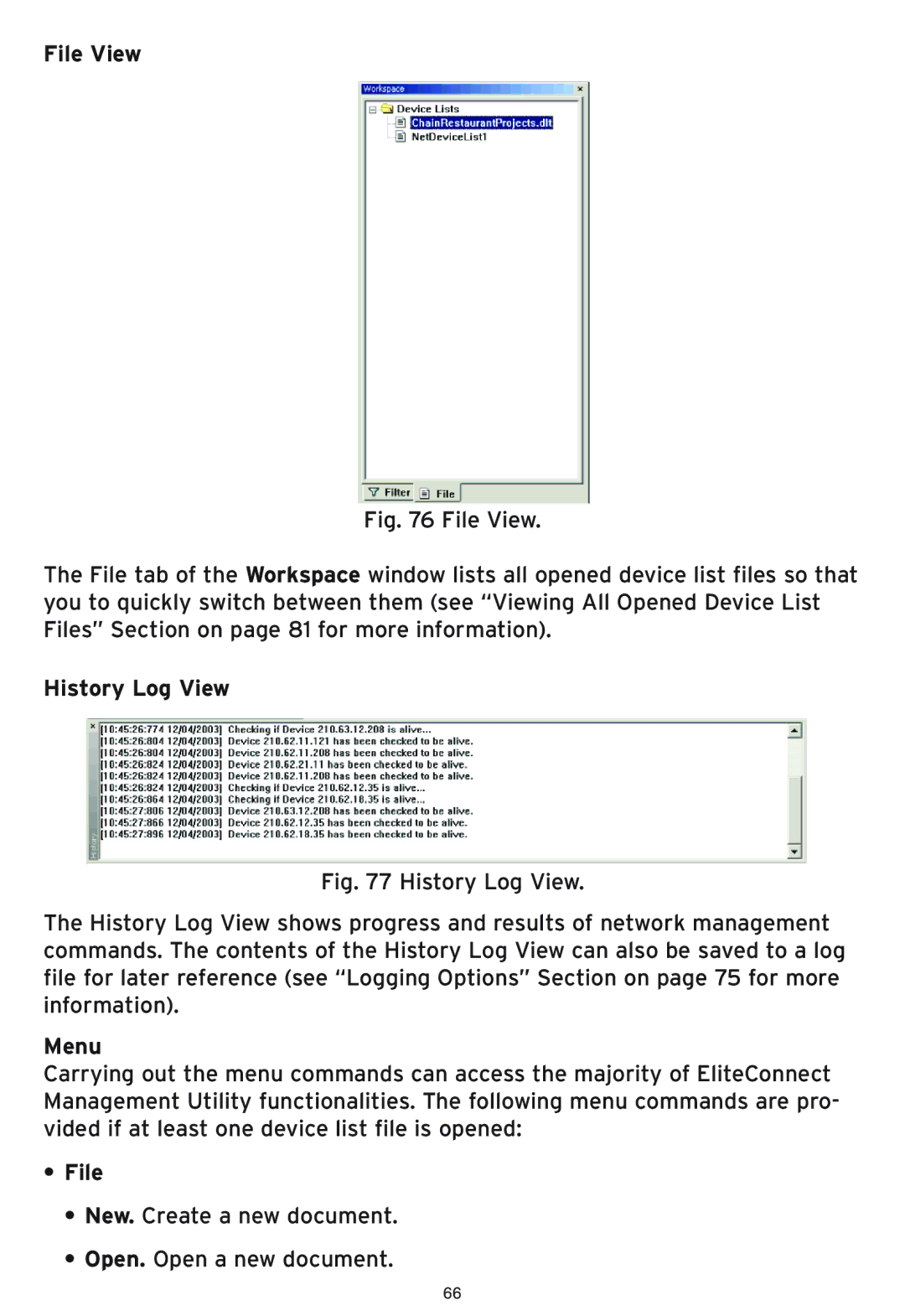 SMC Networks SMC2586W-G manual File View, History Log View, Menu 