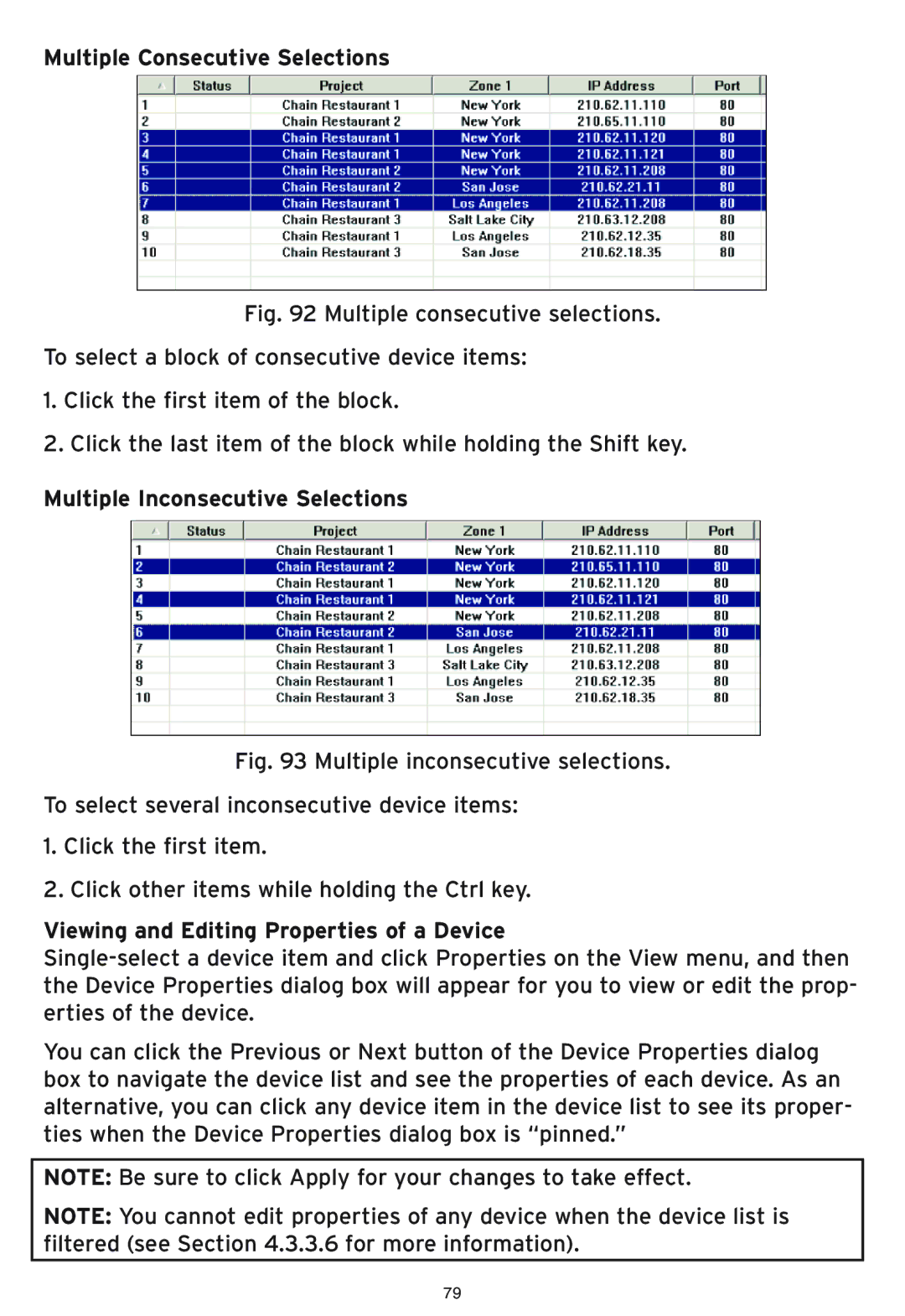 SMC Networks SMC2586W-G manual Multiple Consecutive Selections, Multiple Inconsecutive Selections 